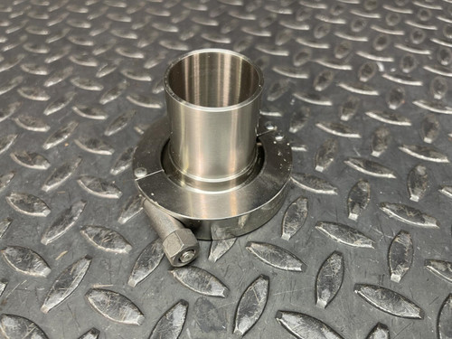 Lot of 2, Adapter KF-40 to 1.5" Hose SS Metal KF40, w/ Center Ring, Hinge Clamp