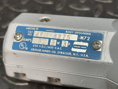 Crouse-Hinds APJ-3375 30 Amp Arktite Plug APJ-3375-M-72