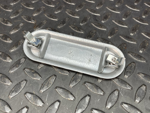 A 1" Appleton LB37 Conduit Body from Obtainium Science and Surplus with its cover attached, displayed on a diamond plate surface.