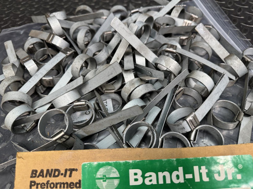 Lot of 83 Band-It J303 Preformed Clamps 1"x1/2"x.030" Galvanized Carbon Steel