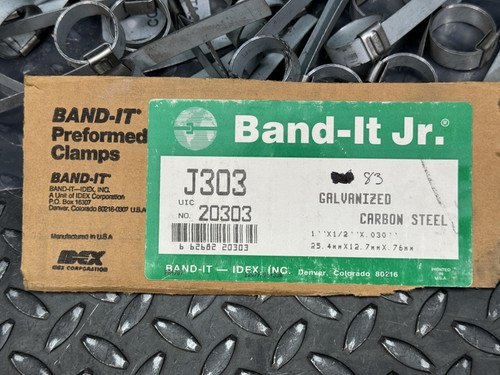 Lot of 83 Band-It J303 Preformed Clamps 1"x1/2"x.030" Galvanized Carbon Steel
