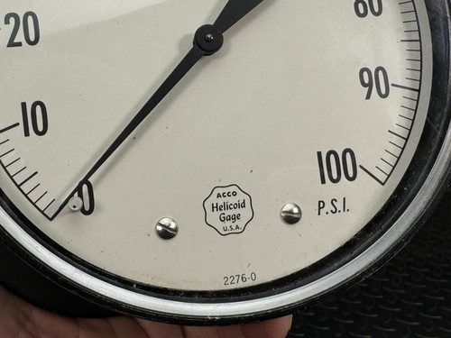 Acco Helicoid Gage 2276-0, 0-100 PSI, 6" Diameter