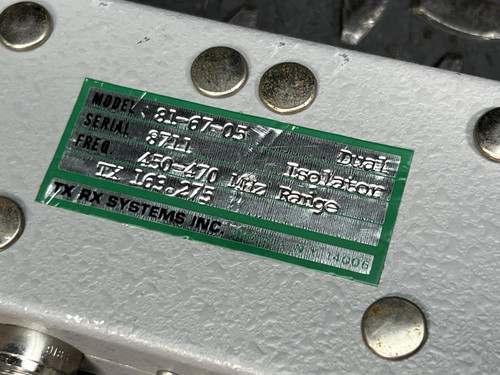 TX RX Systems 81-67-05 Dual Isolator 450-470 MHz Range, TX 163.275