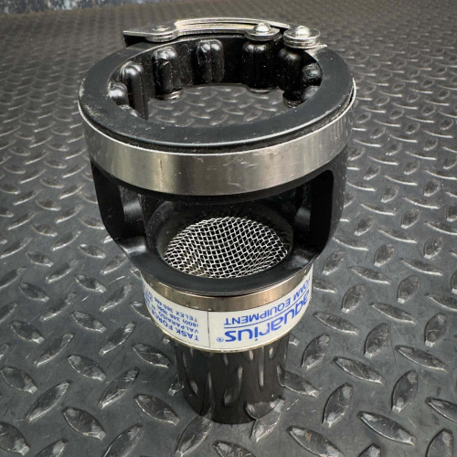 Top view of Task Force Tips TFT LX FoamJet firefighter foam-making attachment from Obtainium Science & Industry Surplus, featuring the nozzle opening and internal mesh filter.