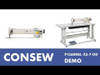  Consew P1560RBL-25-7DD/220 Two Needle Long Arm Direct Drive Walking Foot Sewing Machine with Complete Tabling 