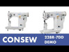  Consew 228R-7DD-220V Single Needle Direct Drive Lockstitch Industrial Sewing Machine with Complete Tabling 
