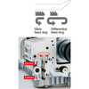  Juki MF-7923D-U11-B64-UT57 High-Performance 3-Needle Cylinder-Bed Top and Bottom Coverstitch Industrial Sewing Machine Complete Unit with Table and Servo Motor 