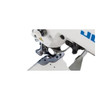  Juki DMN-5420N(D,F) Single Needle Direct Drive Needle Feed Sewing Machine with Automatic Thread Trimmer and Vertical Edge Trimmer Complete Unit with Table and Stand 