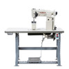  Consew 369RB-2 Heavy Duty Split Needle Bar Double Needle Post Bed Walking Foot ​Sewing Machine with Table and Servo Motor 