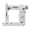  Consew 357R-2 Double Needle Post Bed Drop Feed Industrial Sewing Machine with Table and Servo Motor 