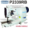  Consew Premier P2339RB-1 Heavy Duty Double Needle Upholstery Compound Walking Foot Sewing Machine Complete with Table and Servo Motor 