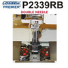  Consew Premier P2339RB-1 Heavy Duty Double Needle Upholstery Compound Walking Foot Sewing Machine Complete with Table and Servo Motor 