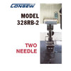  Consew 328RB-2 Double Needle Split Needle Bar Compound Walking Foot Sewing Machine with Table and Servo Motor 