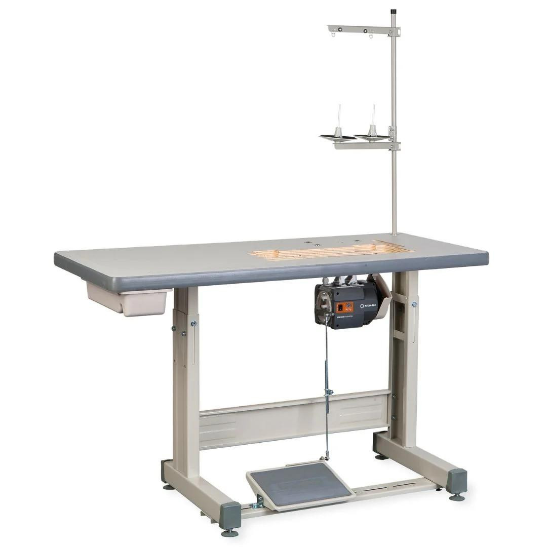 Needle Leg Table Reliable 3200TN Double Needle Needle Feed Lockstitch Industrial Sewing ...