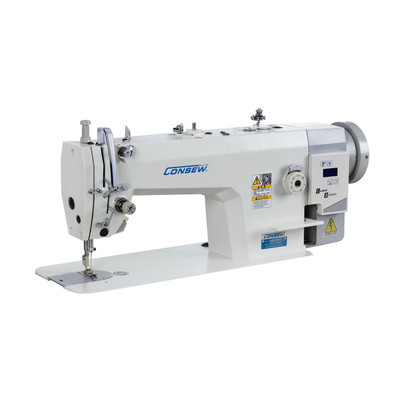  Consew 7360RB-3DD Single Needle Large Bobbin Direct Drive Lockstitch Industrial Sewing Machine with Complete Tabling 