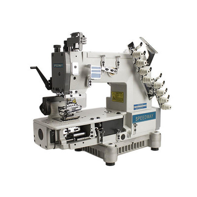  Speedway SP2000-4 Four Needle High-Speed Puller Feed Double Chainstitch Sewing Machine with Table and Servo-Motor 