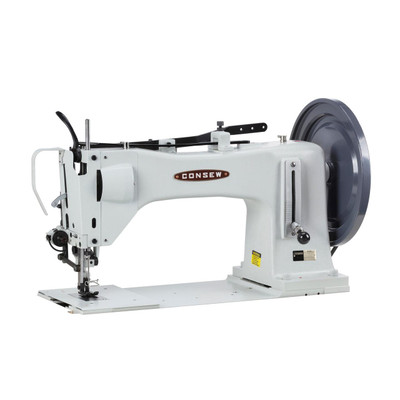  Consew 733R-6 Extra Heavy Duty Shuttle Hook Single Needle Walking Foot Sewing Machine with Table and Servo Motor 