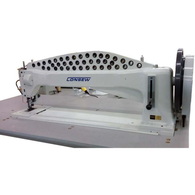  Consew 733R-6-36 Extra Heavy Duty 36" Long Arm Single Needle Walking Foot Sewing Machine with Table and Servo Motor 