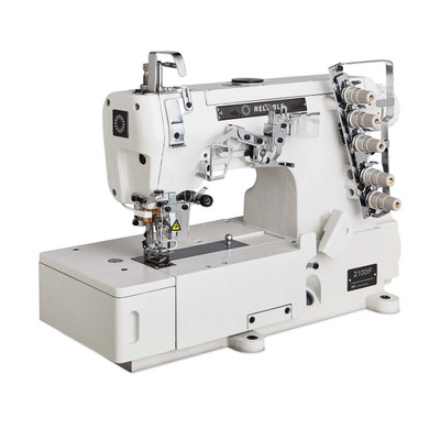 Reliable 2100IF Flatbed Coverstitch Direct Drive Machine Complete with Fully Assembled Table and Stand   Reliable 2100IF Flatbed Coverstitch Direct Drive Machine Complete with Fully Assembled Table and Stand