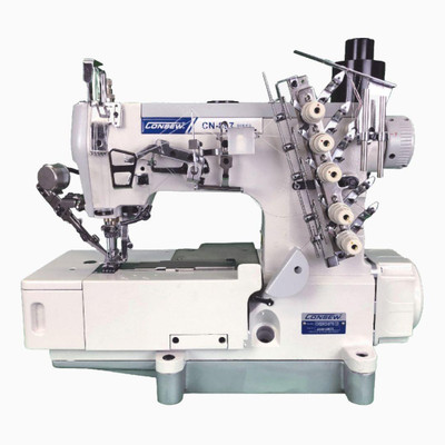  Consew CN897VF-7DD High-Speed Flat-Bed Coverstitch Machine with Complete Tabling 