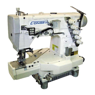  Consew CN897VC High-Speed Cylinder-Bed Coverstitch Machine with Table and Servo Motor 