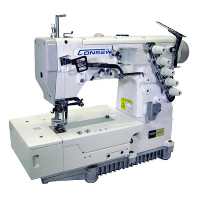  Consew CN897VFB-1 High-Speed Flat-Bed Coverstitch Industrial Sewing Machine with Table and Servo Motor 