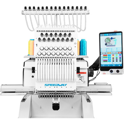  Speedway BC-1501 15-needle Industrial Computerized Embroidery Machine Complete Unit 