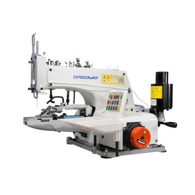  Speedway SW-1377D Industrial Chainstitch Button Sewing Machine Complete Unit with Table and Motor 