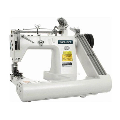  Siruba FA007-364XL-DP 3-Needle Feed-Off-The-Arm Chainstitch Sewing Machine with Extended Arm Clearance and Double Presser Foot Complete Unit with Table and Servo Motor 
