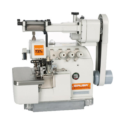  Siruba 737K-504M2-04-LFC-3 High Speed 3 Thread Overlock Machine with Elastic Attachment Complete Unit with Table and Servo Motor 