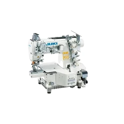  Juki MF-7223DU10-B64-UT42 3-Needle Small-Cylinder-Bed Coverstitch Industrial Sewing Machine Complete Unit with Table and Servo Motor 
