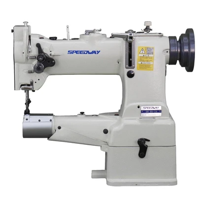  Speedway SW-8B-2A Heavy Duty Cylinder Bed Single Needle Compound Walking Foot Lockstitch Industrial Sewing Machine Complete Unit with Table and Servo Motor 