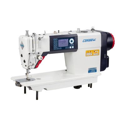Consew 7360R-7DD-3 Single Needle Fully Automatic Direct Drive Lockstitch Industrial Sewing Machine Complete Unit with Table and Stand