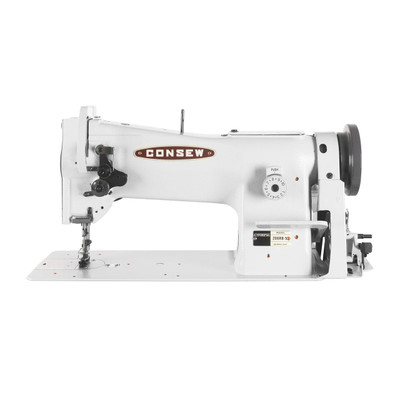  Consew 206RB-5 Heavy Duty Single Needle Upholstery Compound Walking Foot Sewing Machine with Table and Servo Motor 