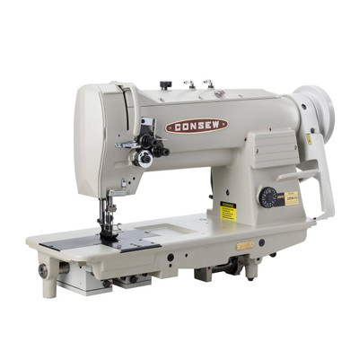  Consew 339RB-4 Double Needle Compound Walking Foot Sewing Machine with Table and Servo Motor 