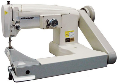  Consew 347R Series Single Needle Drop Feed Feed-Off-The-Arm Zig-Zag Industrial Sewing Machine with Space Saver Table and Servo Motor​ 