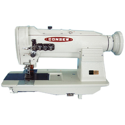 Consew 4214P Four Needle Puller Feed Sewing Machine with Table and Servo Motor Consew 4214P Four Needle Puller Feed Sewing Machine with Table and Servo Motor