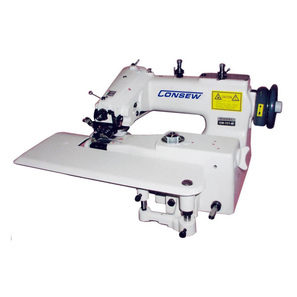  Consew CM-101-M Industrial Blindstitch Hem Stitch Single Thread Hemmer Machine Complete with Table and Servo-Motor 