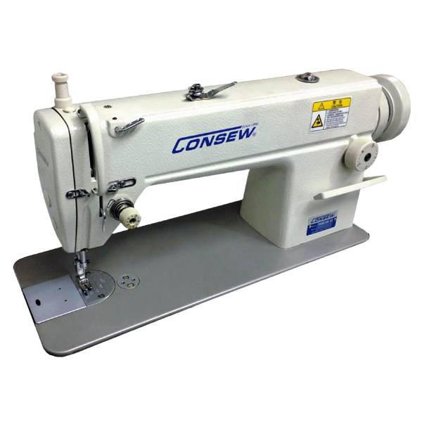  Consew 7360R-2SS Single Needle Stainless Steel Bed Lockstitch Industrial Sewing Machine with Complete Tabling and Servo-Motor 