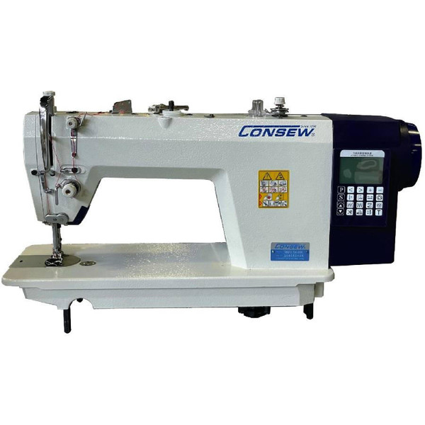  Consew 7360RB-7DD-DSM Single Needle Fully Automatic Programmable Stitching Large Bobbin Direct Drive Lockstitch Industrial Sewing Machine with Complete Tabling 