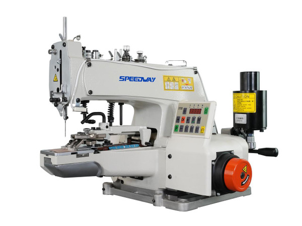  Speedway SW-373D Direct Drive Single Thread Chainstitch Button Sewing Industrial Machine Complete with Table and Motor 