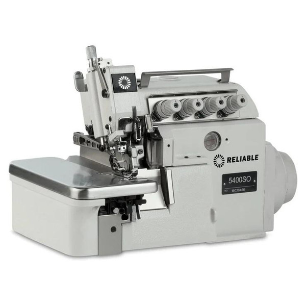  Reliable 5400SO Direct Drive Industrial 3 and 4 Thread Overlock Serger Complete Unit with Fully Submerged Assembled Table and Stand 