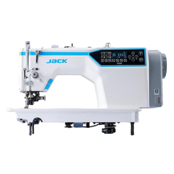 Jack JACK JK-5559F-W Single Needle Lockstitch with Trimmer and Automatic Functions Complete Assembled, Table and Stand Included 