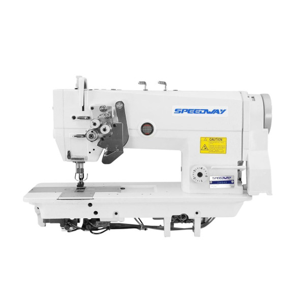  Speedway SW-845 Double Needle Split Bar Needle Feed Sewing Machine Complete Unit with Table and Servo Motor 