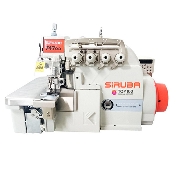  Siruba 747QD-514M5-23-BKS-1 High Speed 4 Thread Overlock Machine Complete Unit with Table and Servo Motor 