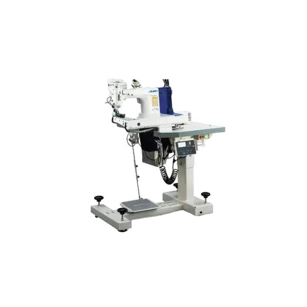  Juki MS-1261AM-FN-DWS Three-Needle Double Chainstitch Feed-Off-The-Arm Sewing Machine with Digital Workstation Complete Unit with Table and Servo Motor 