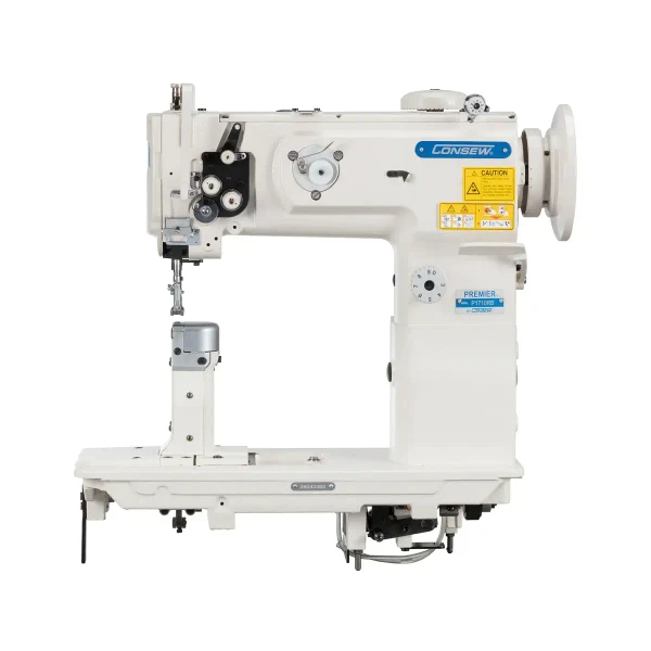  Consew P1710RB Single Needle Post Bed Walking Foot Industrial Sewing Machine​ with Table and Servo Motor 