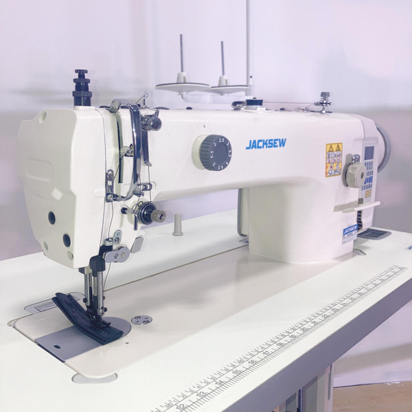  Jacksew® JS-2026-14-7-DD Single Needle Direct Drive Compound Walking Foot Sewing Machine with Complete Tabling 