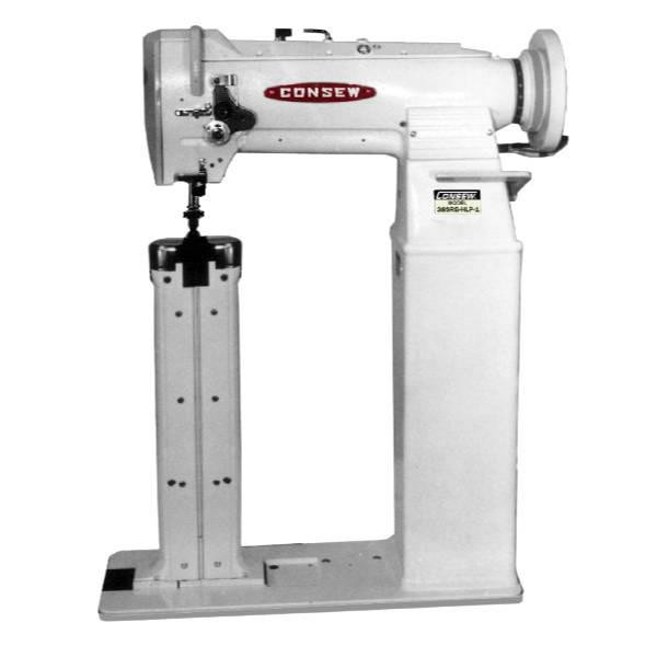  Consew 389RB-HP-1 Double Needle Extra High Post Bed Walking Foot Industrial Sewing Machine with Table and Servo Motor 