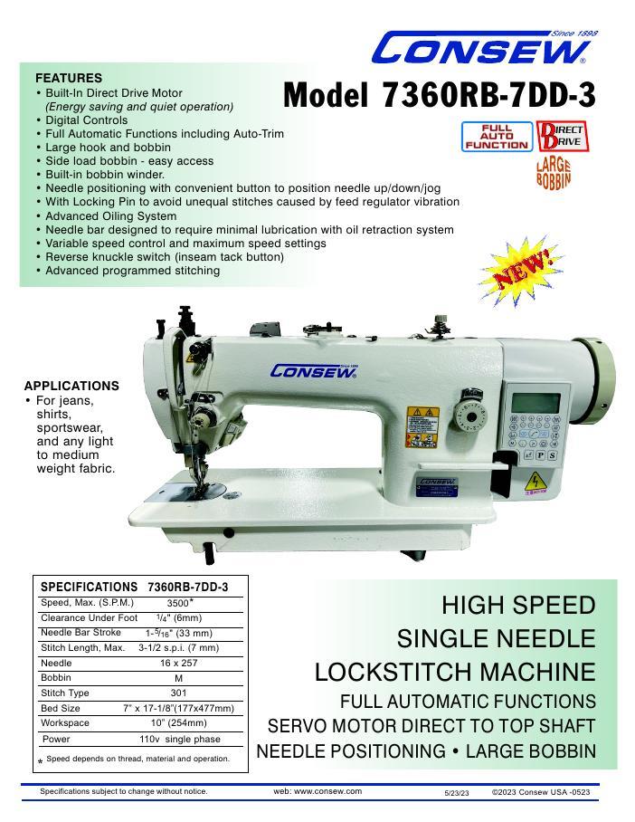 Consew 7360RB-7DD-3 Brochure